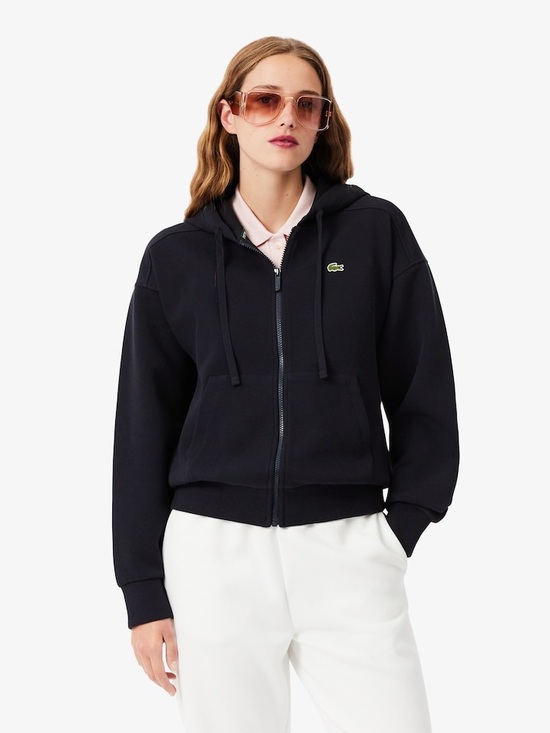 Lacoste Tops - Lacoste Women’s Black Full-Zip Hooded Sweatshirt